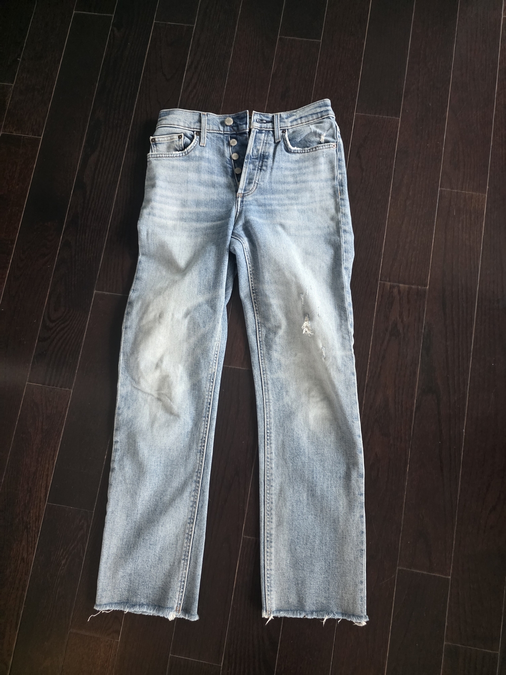 Denim Forum Arlo High Rise Cropped Jeans - Light Blue - Picture 2 of 9